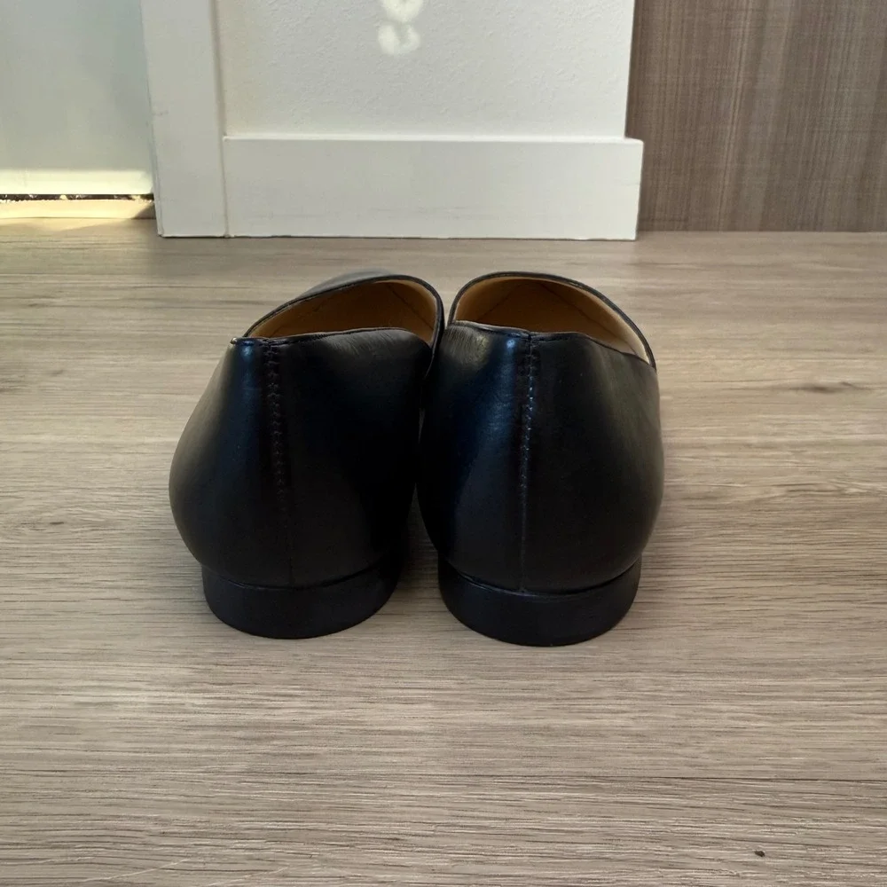 NEW Paul Green Black Point Toe Ballet Flats Leather Minimalist Comfort Size 9